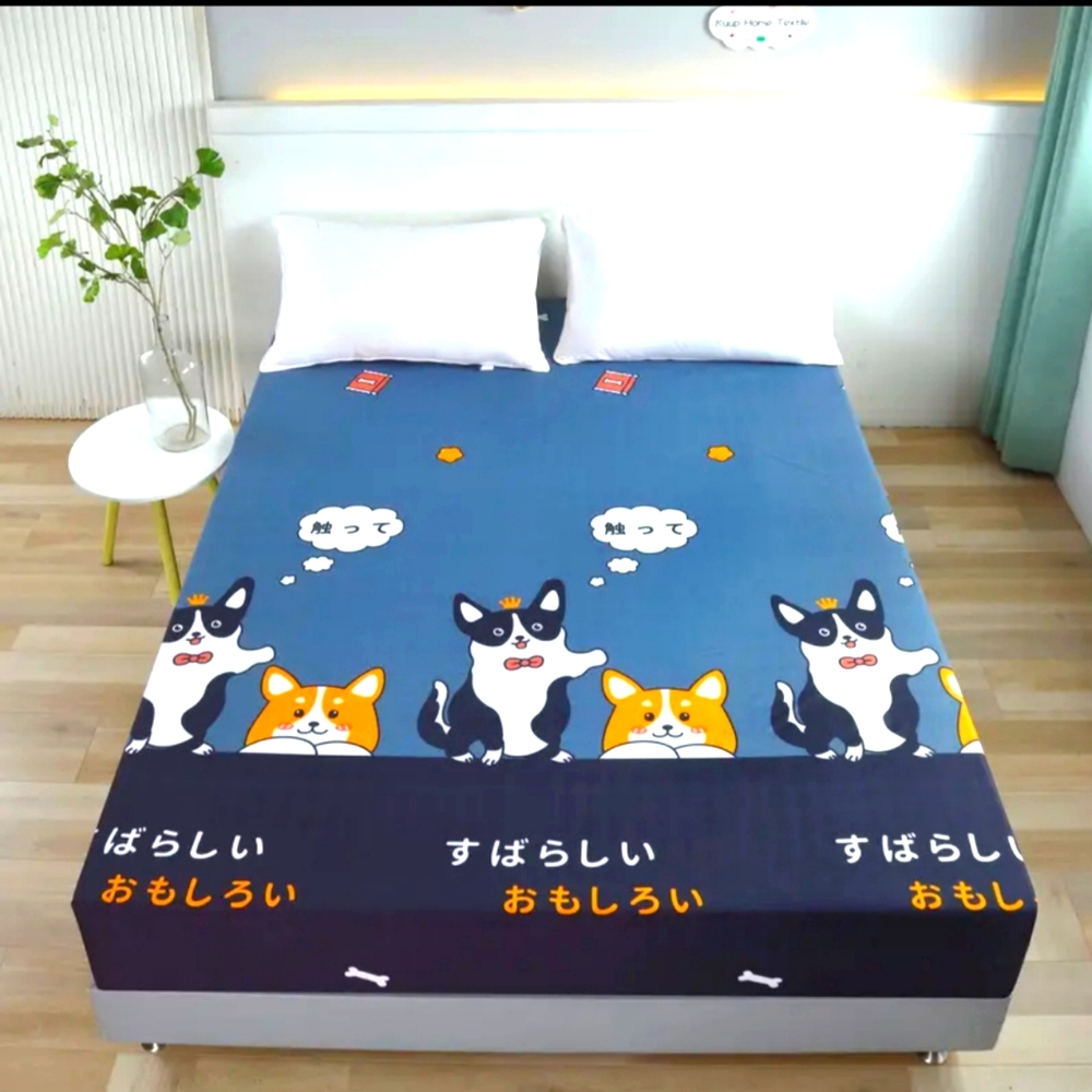 New Animated Kitty Cat Fitted Sheet Print Soft & Comfy Microfiber